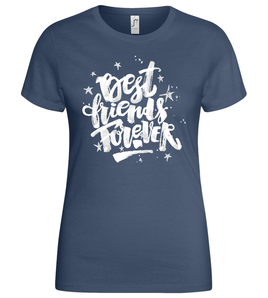 Graffiti Best Friends Design - Basic women's t-shirt_DENIM_front