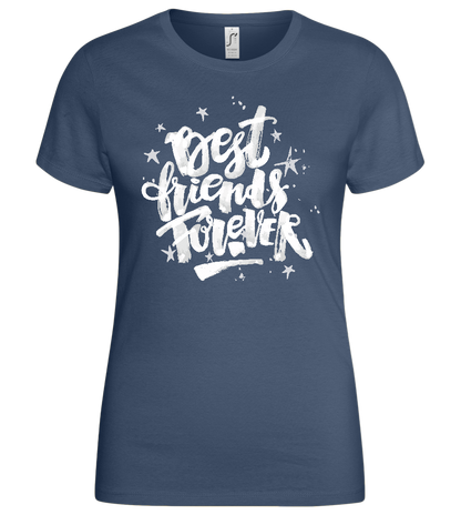 Graffiti Best Friends Design - Basic women's t-shirt_DENIM_front