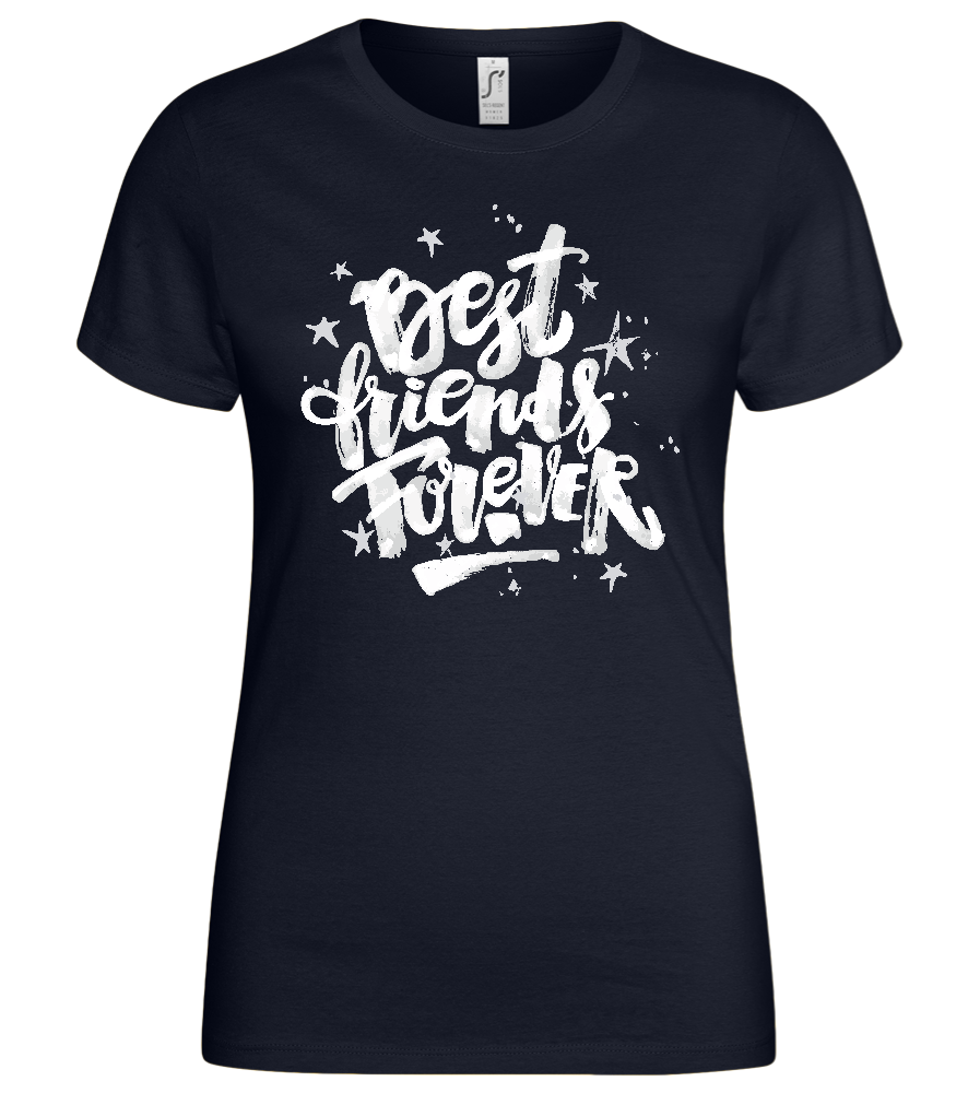 Graffiti Best Friends Design - Basic women's t-shirt_FRENCH NAVY_front