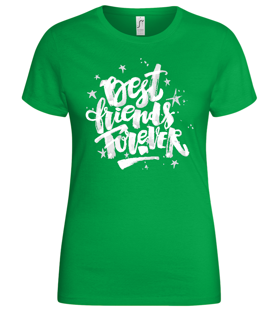 Graffiti Best Friends Design - Basic women's t-shirt_MEADOW GREEN_front