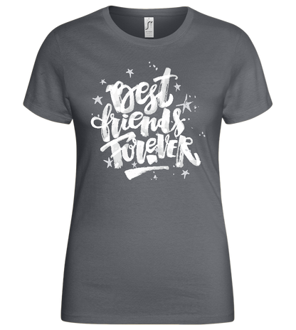 Graffiti Best Friends Design - Basic women's t-shirt_MOUSE GREY_front