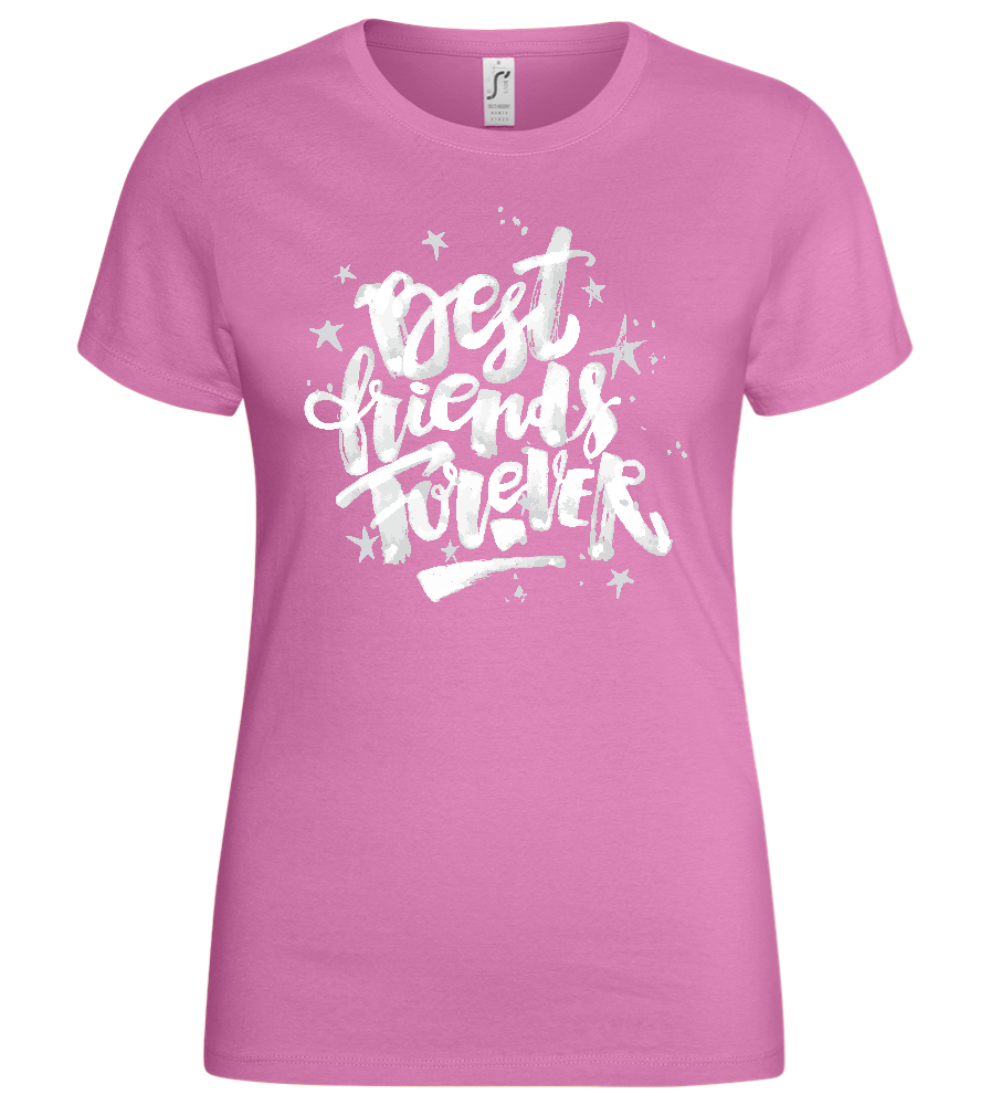 Graffiti Best Friends Design - Basic women's t-shirt_PINK ORCHID_front