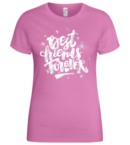 Graffiti Best Friends Design - Basic women's t-shirt_PINK ORCHID_front