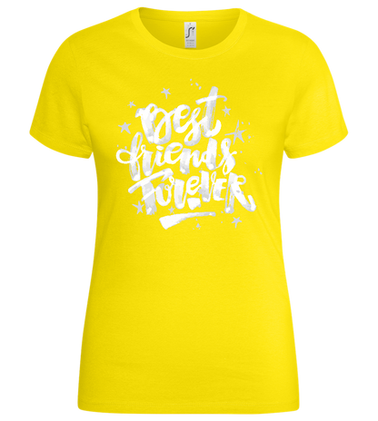 Graffiti Best Friends Design - Basic women's t-shirt_YELLOW_front