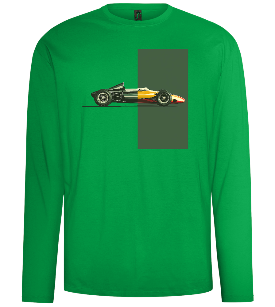 Retro F1 Design - Comfort men's long sleeve t-shirt_MEADOW GREEN_front