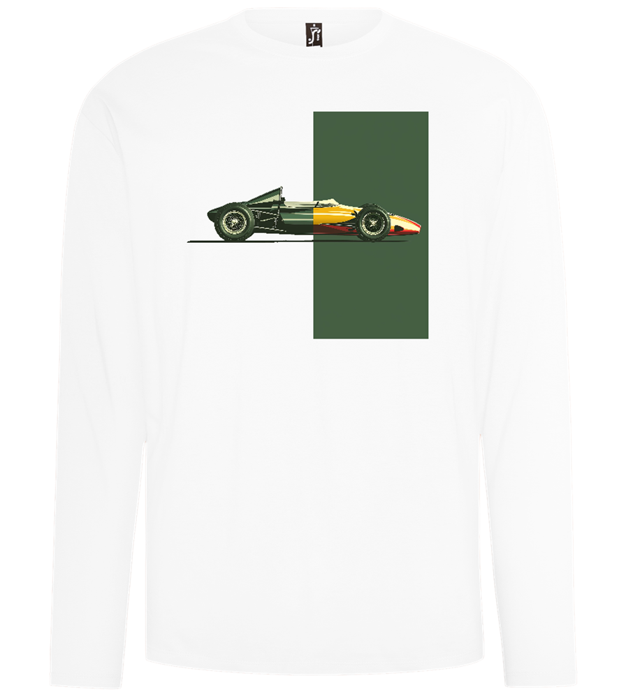 Retro F1 Design - Comfort men's long sleeve t-shirt_WHITE_front