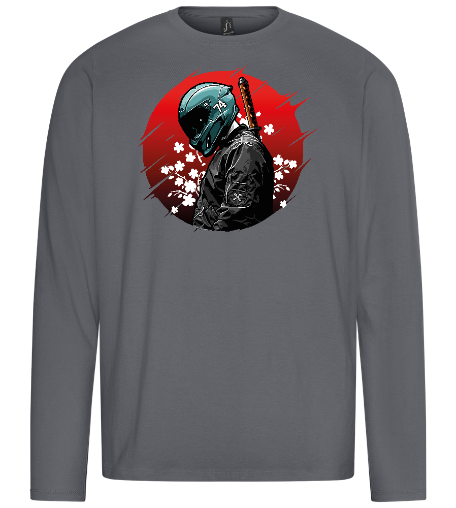 Samurai Bike Red Design - Premium men's long sleeve t-shirt_MOUSE GREY_front