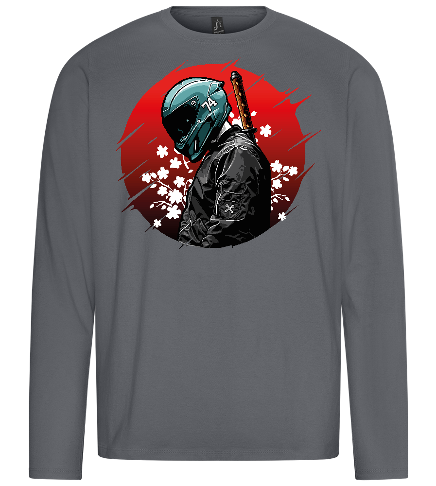 Samurai Bike Red Design - Premium men's long sleeve t-shirt_MOUSE GREY_front