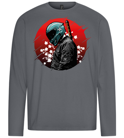 Samurai Bike Red Design - Premium men's long sleeve t-shirt_MOUSE GREY_front