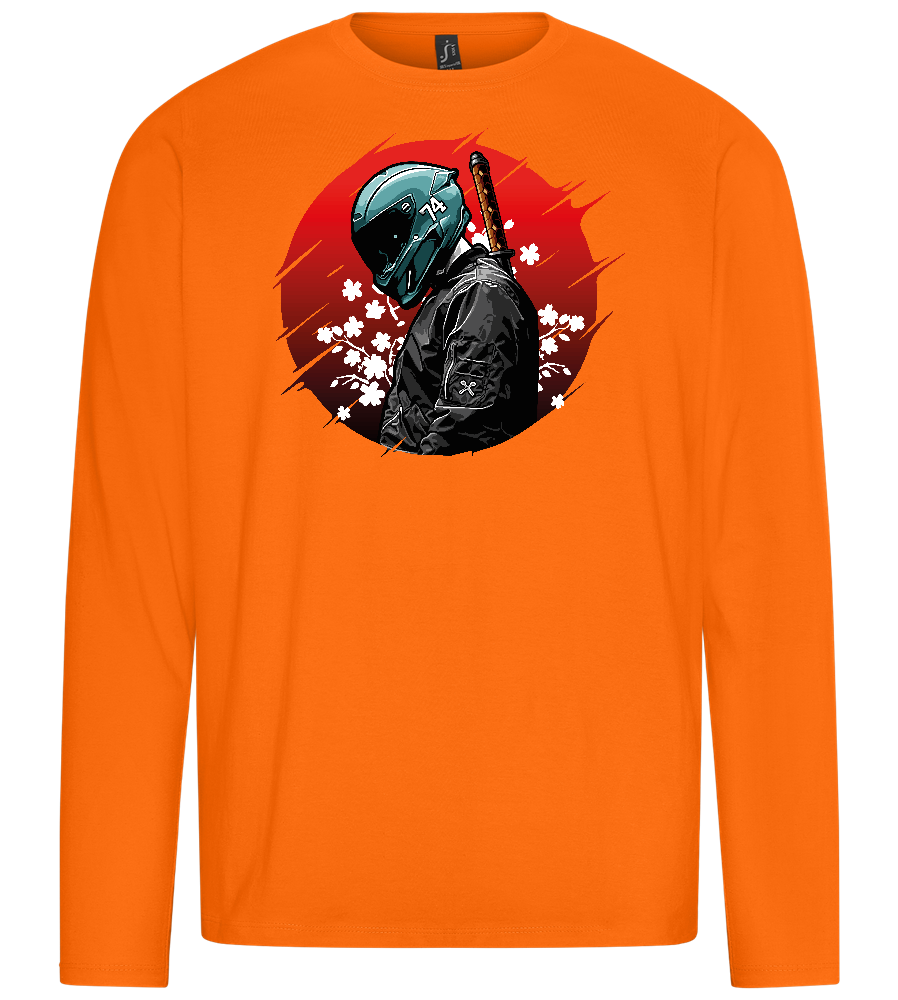 Samurai Bike Red Design - Premium men's long sleeve t-shirt_ORANGE_front