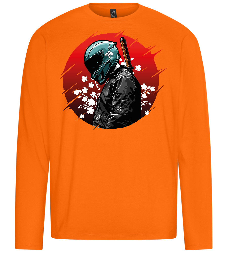 Samurai Bike Red Design - Premium men's long sleeve t-shirt_ORANGE_front