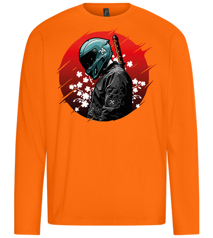 Samurai Bike Red Design - Premium men's long sleeve t-shirt_ORANGE_front