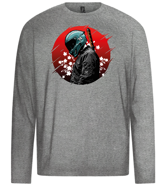 Samurai Bike Red Design - Premium men's long sleeve t-shirt_ORION GREY_front