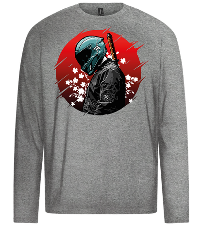 Samurai Bike Red Design - Premium men's long sleeve t-shirt_ORION GREY_front