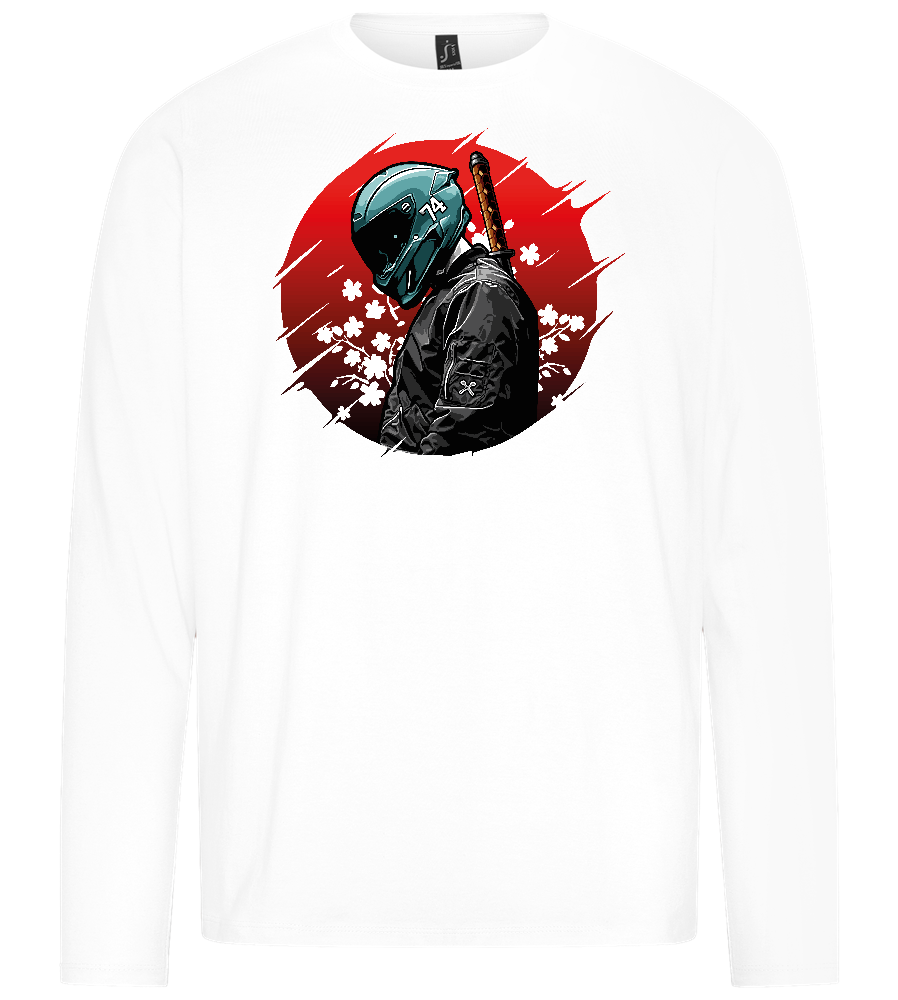 Samurai Bike Red Design - Premium men's long sleeve t-shirt_WHITE_front