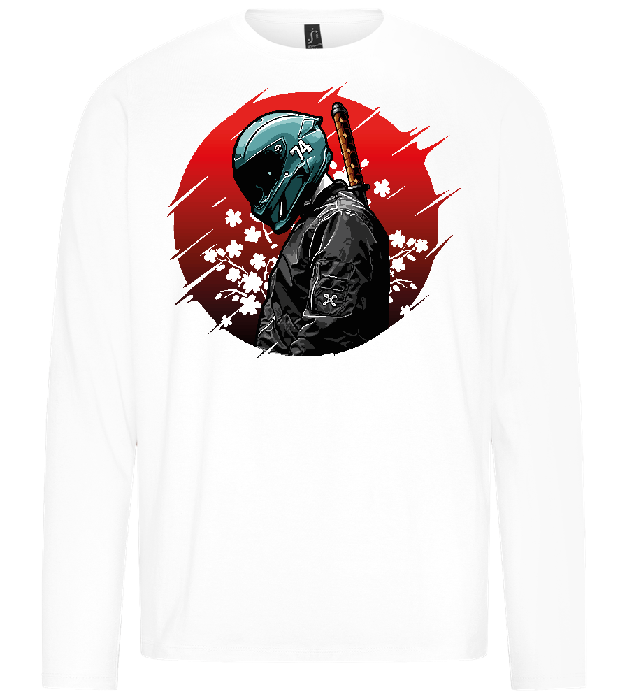 Samurai Bike Red Design - Premium men's long sleeve t-shirt_WHITE_front