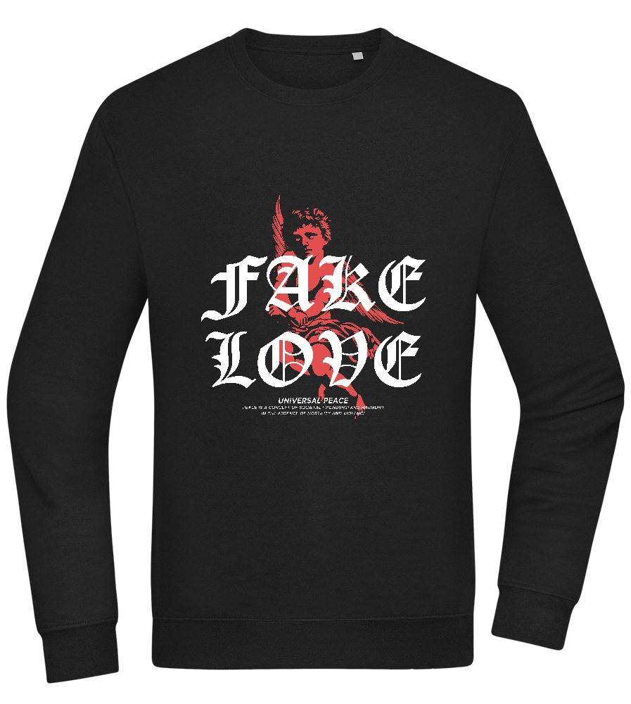 Fake Love Design - Comfort Essential Unisex Sweater_BLACK_front