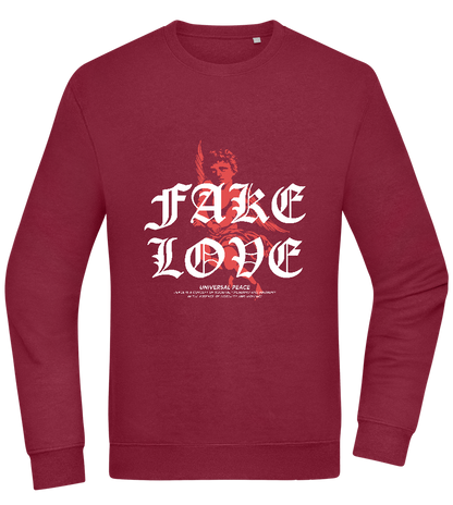 Fake Love Design - Comfort Essential Unisex Sweater_BORDEAUX_front