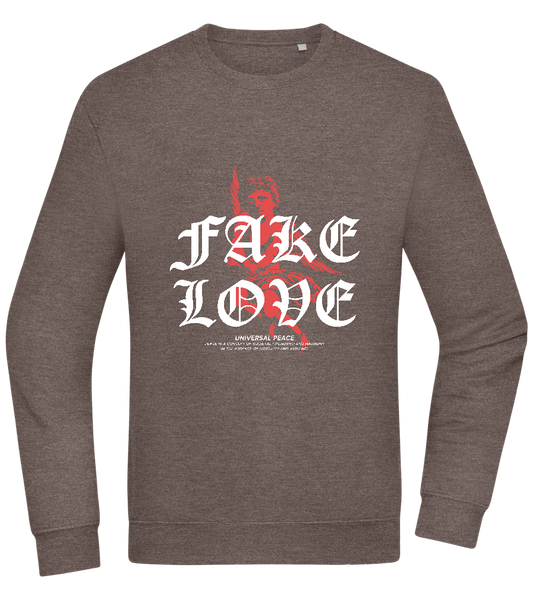 Fake Love Design - Comfort Essential Unisex Sweater_CHARCOAL CHIN_front