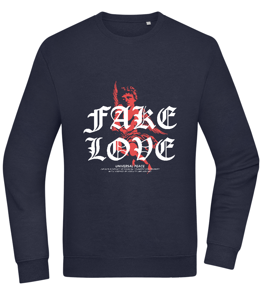 Fake Love Design - Comfort Essential Unisex Sweater_FRENCH NAVY_front