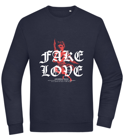 Fake Love Design - Comfort Essential Unisex Sweater_FRENCH NAVY_front