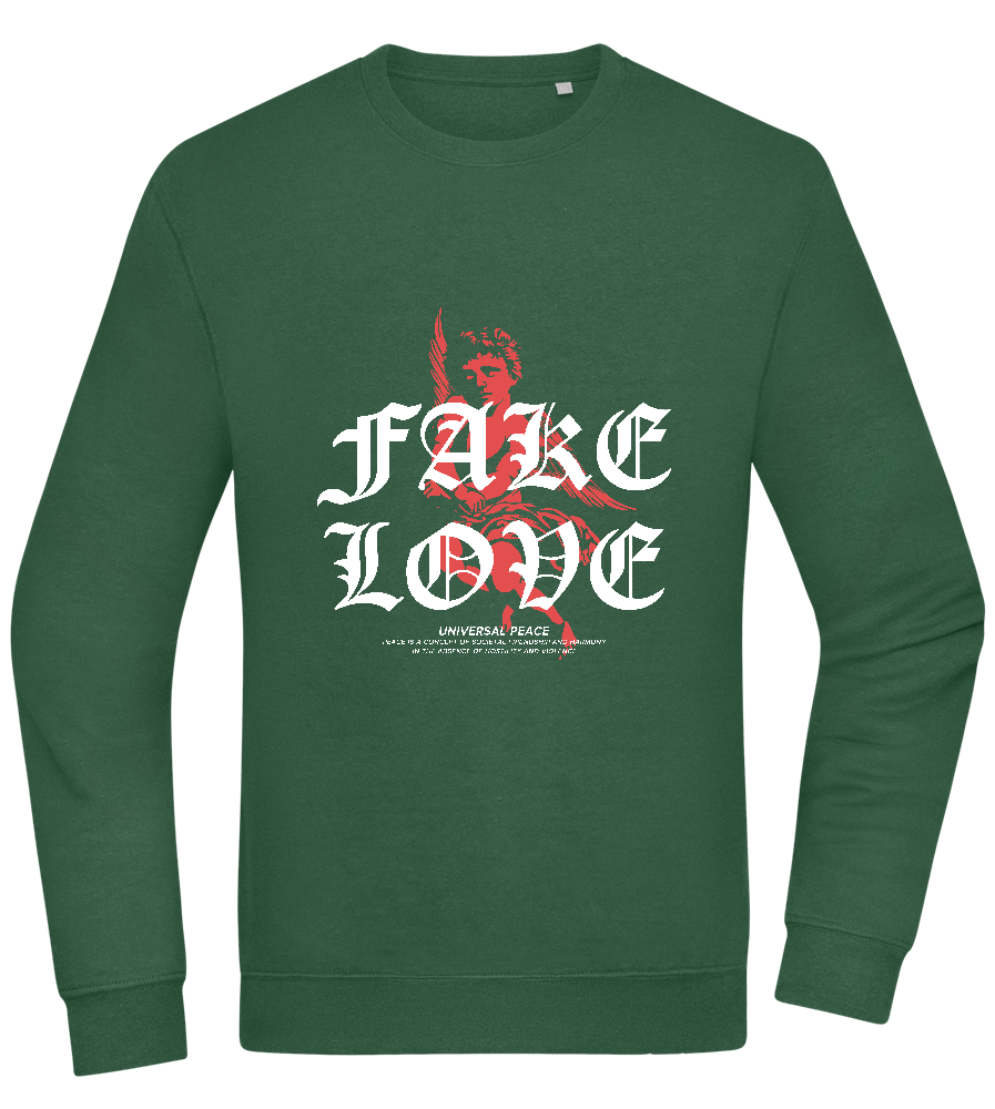 Fake Love Design - Comfort Essential Unisex Sweater_GREEN BOTTLE_front