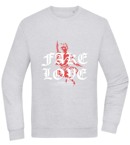 Fake Love Design - Comfort Essential Unisex Sweater_ORION GREY II_front