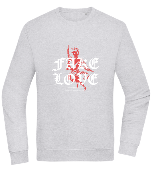 Fake Love Design - Comfort Essential Unisex Sweater_ORION GREY II_front