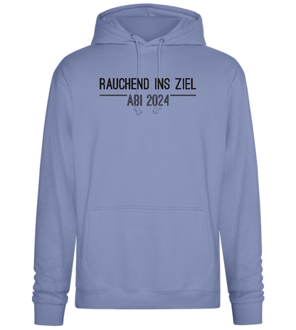 Rauchend Ins Ziel Design - Premium Essential Unisex Hoodie_BLUE_front