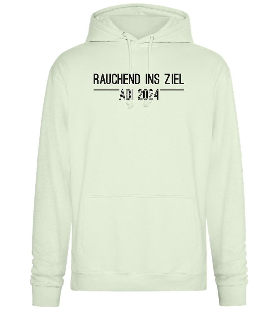 Rauchend Ins Ziel Design - Premium Essential Unisex Hoodie_CREAMY GREEN_front