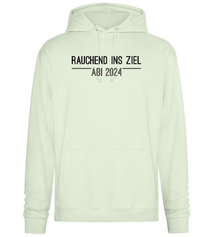 Rauchend Ins Ziel Design - Premium Essential Unisex Hoodie_CREAMY GREEN_front