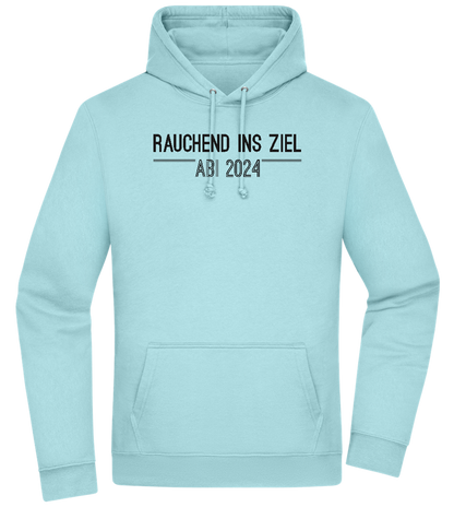 Rauchend Ins Ziel Design - Premium Essential Unisex Hoodie_POOL BLUE_front