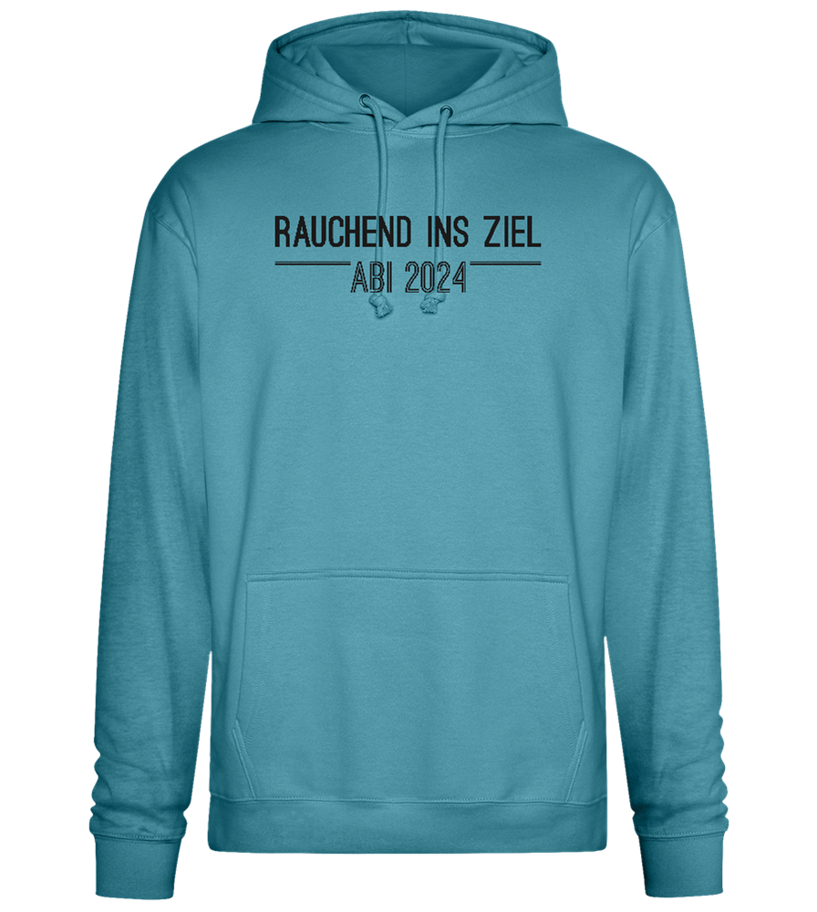 Rauchend Ins Ziel Design - Premium Essential Unisex Hoodie_POOL BLUE_front