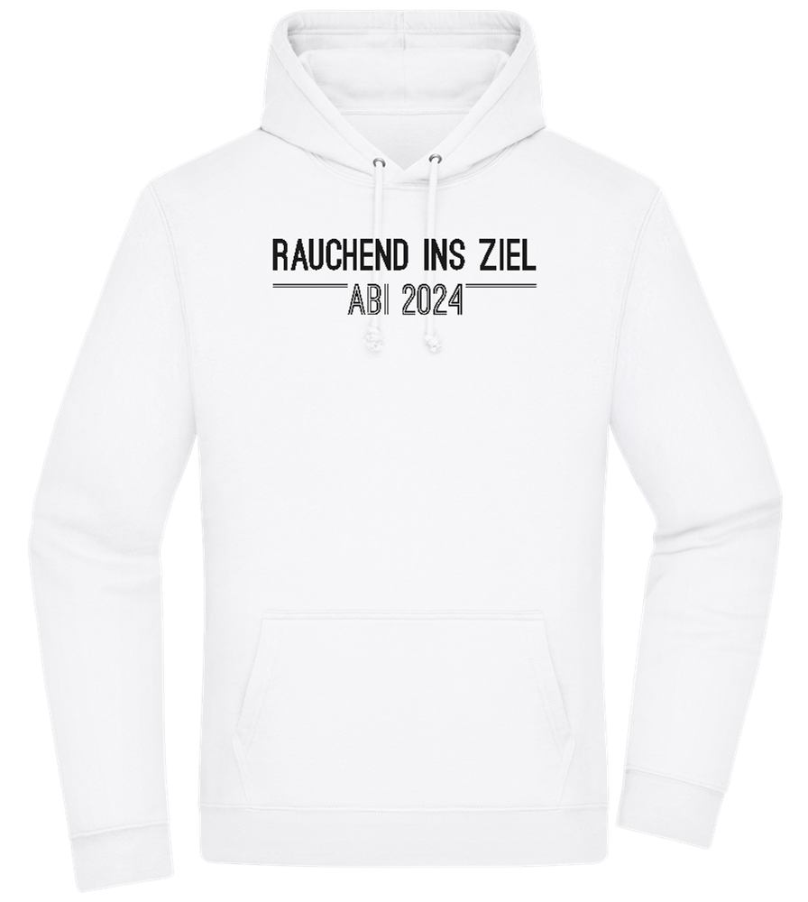 Rauchend Ins Ziel Design - Premium Essential Unisex Hoodie_WHITE_front