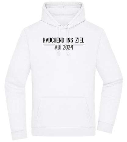 Rauchend Ins Ziel Design - Premium Essential Unisex Hoodie_WHITE_front