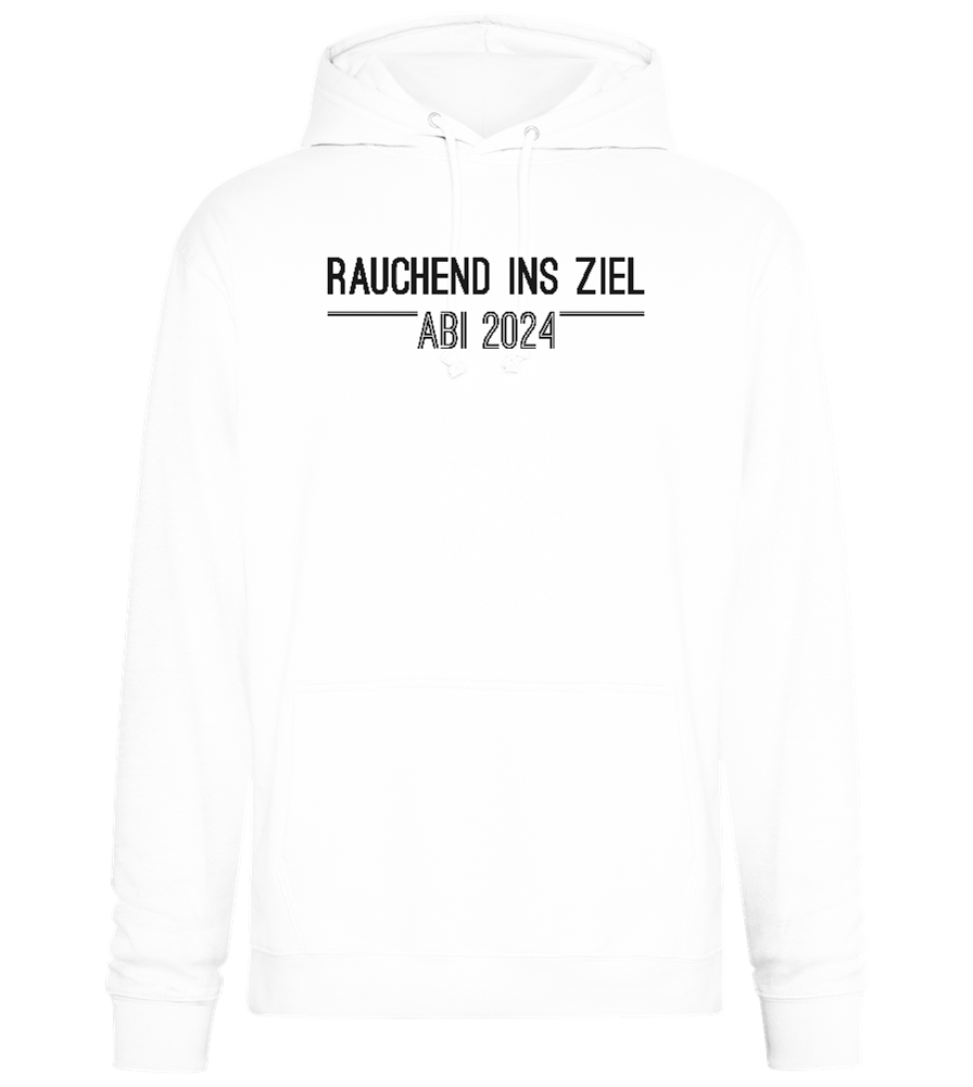 Rauchend Ins Ziel Design - Premium Essential Unisex Hoodie_WHITE_front