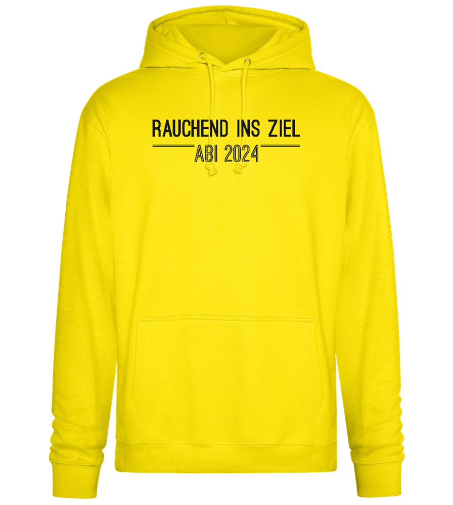 Rauchend Ins Ziel Design - Premium Essential Unisex Hoodie_YELLOW_front