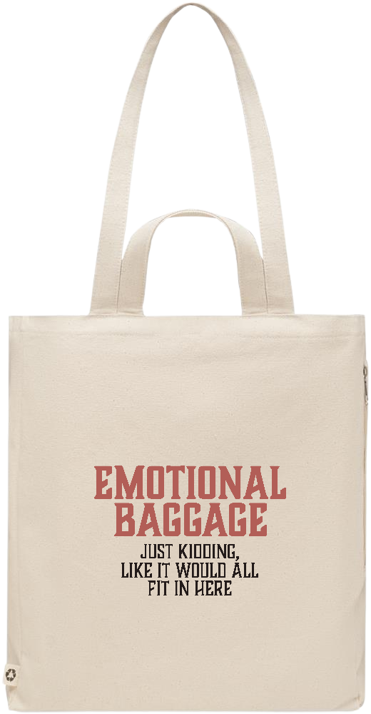 Emotional Baggage Design - Premium recycled polycotton beach bag_BEIGE_front