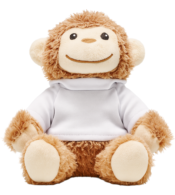 Monkey Plush with Hoodie_WHITE_front
