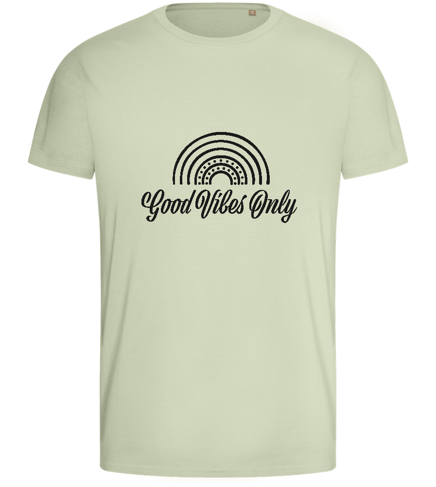 Good Vibes Only Rainbow Design - Basic men's fitted t-shirt_SILESTONE_front