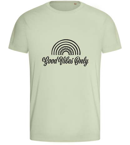 Good Vibes Only Rainbow Design - Basic men's fitted t-shirt_SILESTONE_front