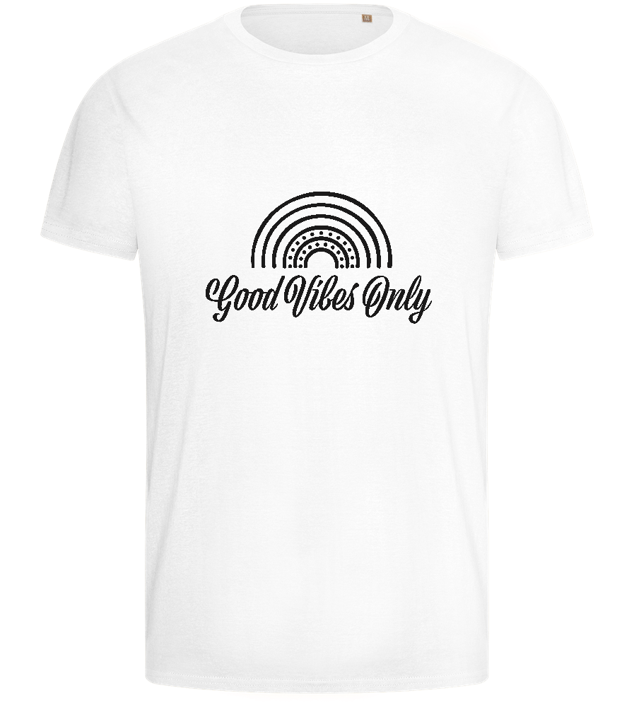 Good Vibes Only Rainbow Design - Basic men's fitted t-shirt_WHITE_front