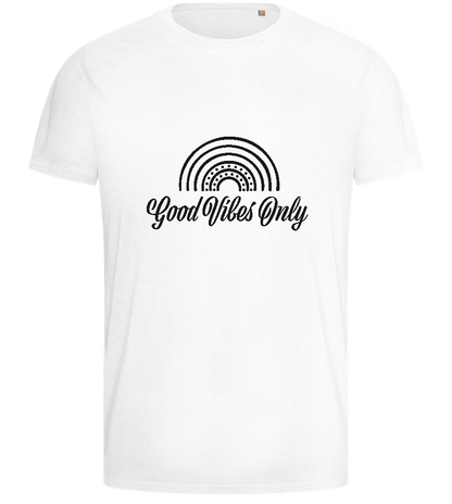 Good Vibes Only Rainbow Design - Basic men's fitted t-shirt_WHITE_front