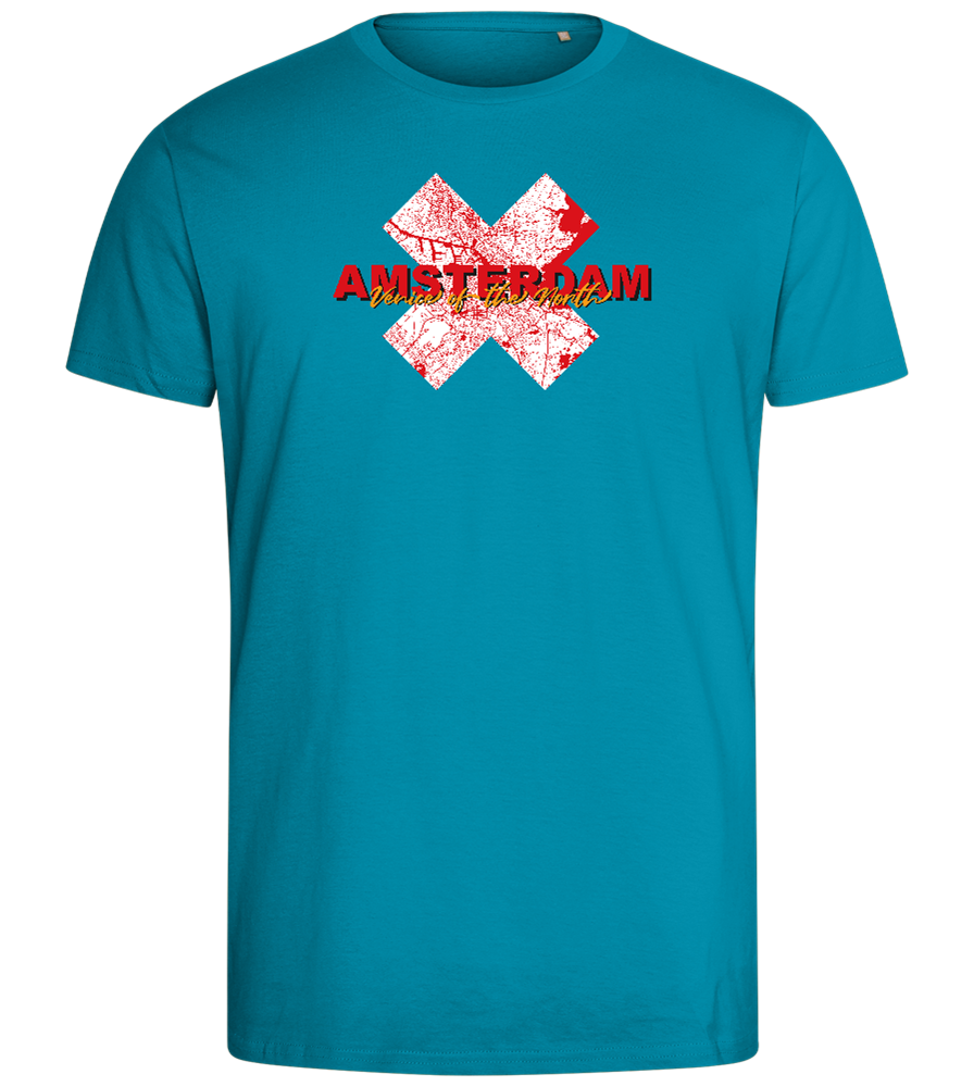 Venice of the North Design - Comfort men's fitted t-shirt_TURQUOISE_front