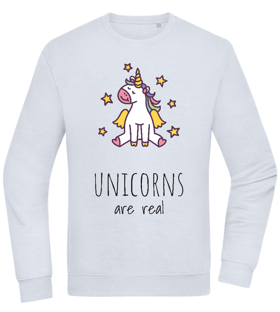 Unicorns Are Real Design - Comfort Essential Unisex Sweater_CREAMY BLUE_front