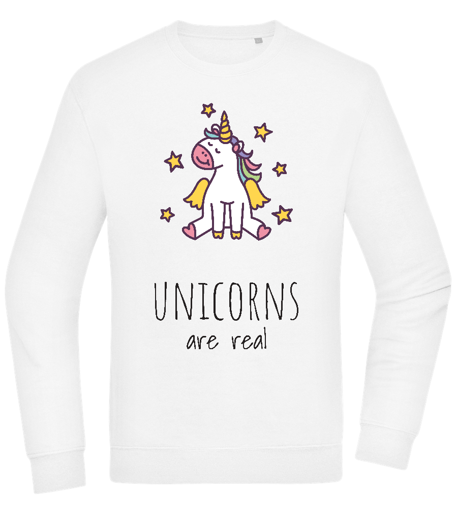 Unicorns Are Real Design - Comfort Essential Unisex Sweater_WHITE_front