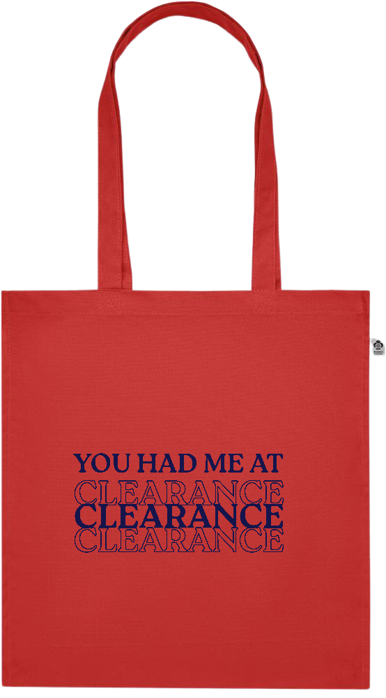 Clearance Design - Premium colored organic cotton tote bag_RED_front