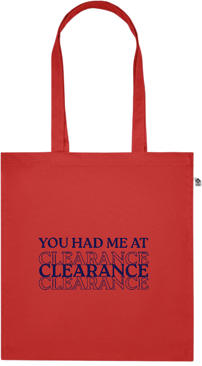 Clearance Design - Premium colored organic cotton tote bag_RED_front