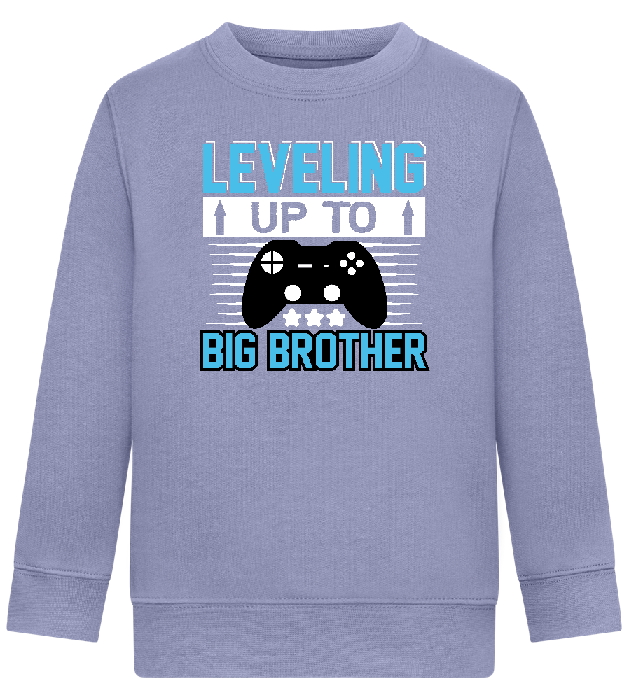 Leveling Up To Big Brother Design - Comfort Kids Sweater_BLUE_front