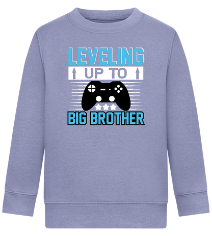 Leveling Up To Big Brother Design - Comfort Kids Sweater_BLUE_front